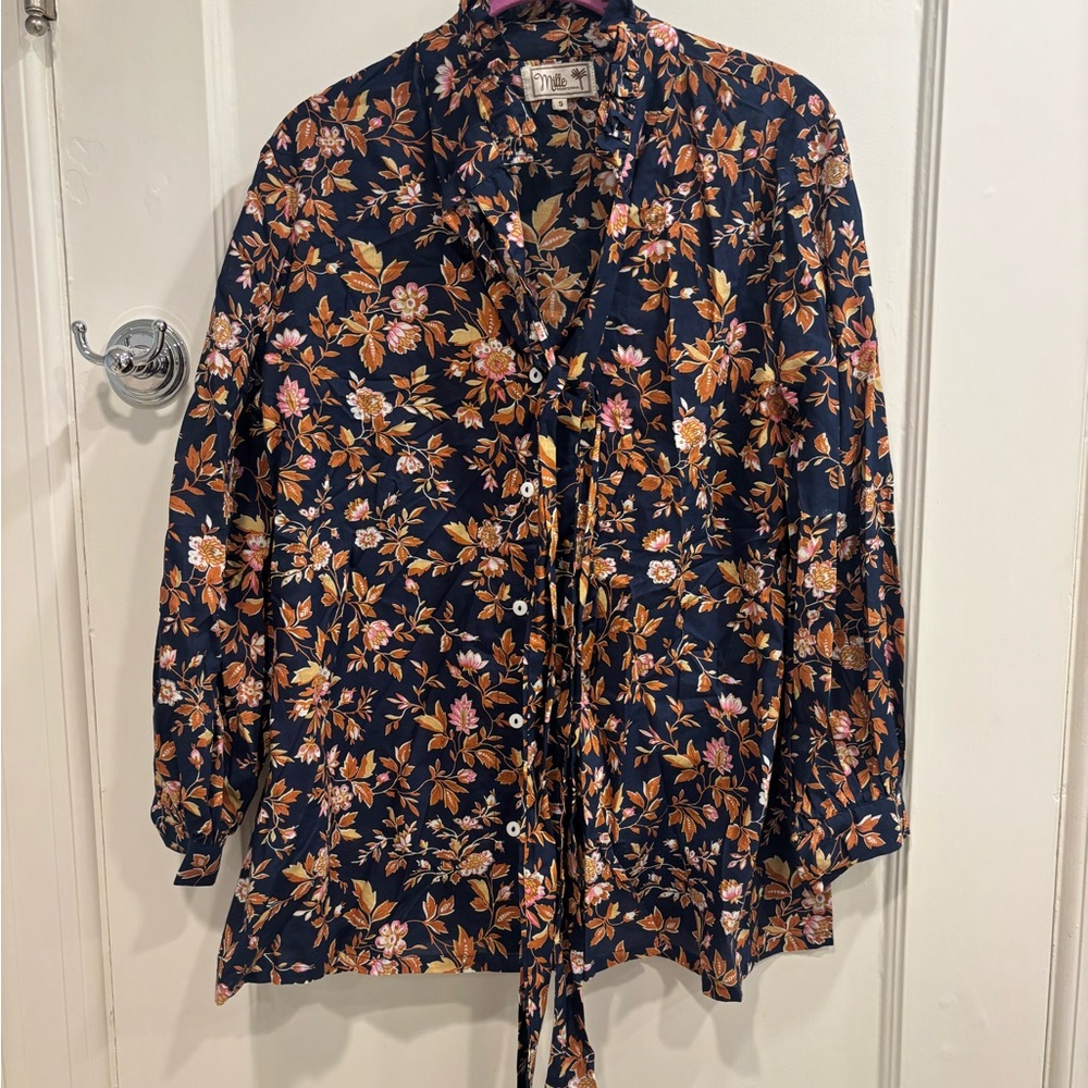 Mille Floral Navy Blouse